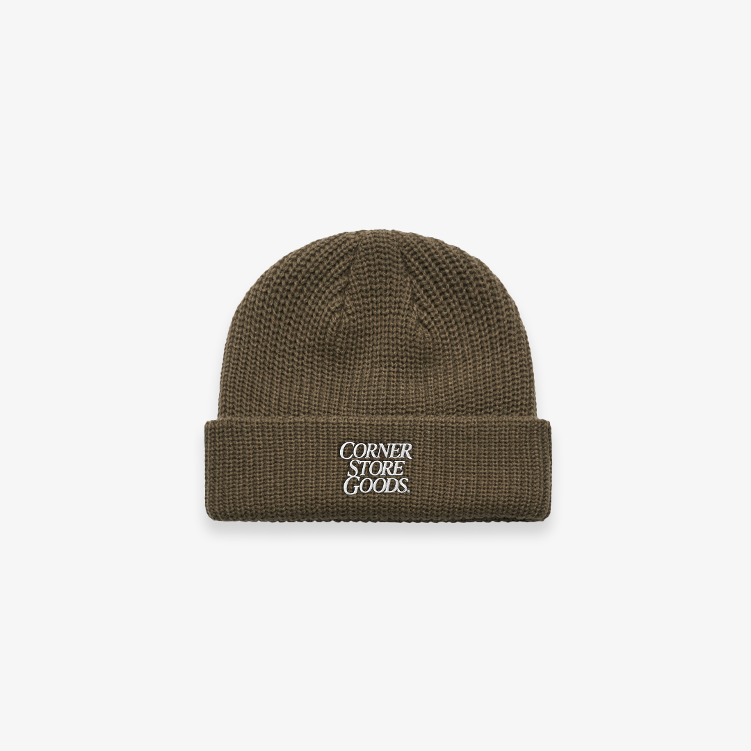Logo Short Beanie (Brown)