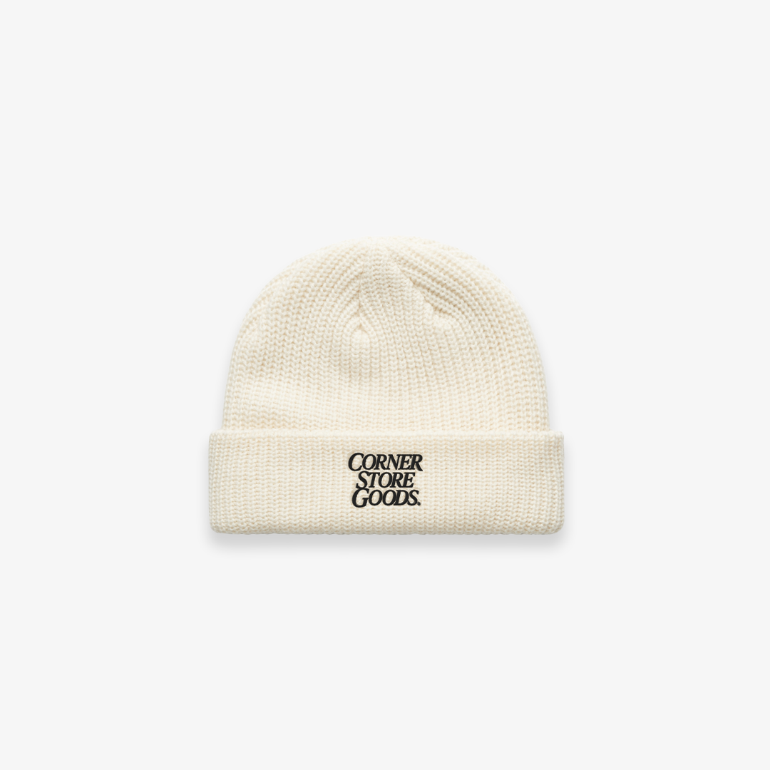 Logo Short Beanie (Soft White)
