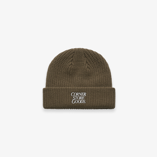 Logo Short Beanie (Brown)